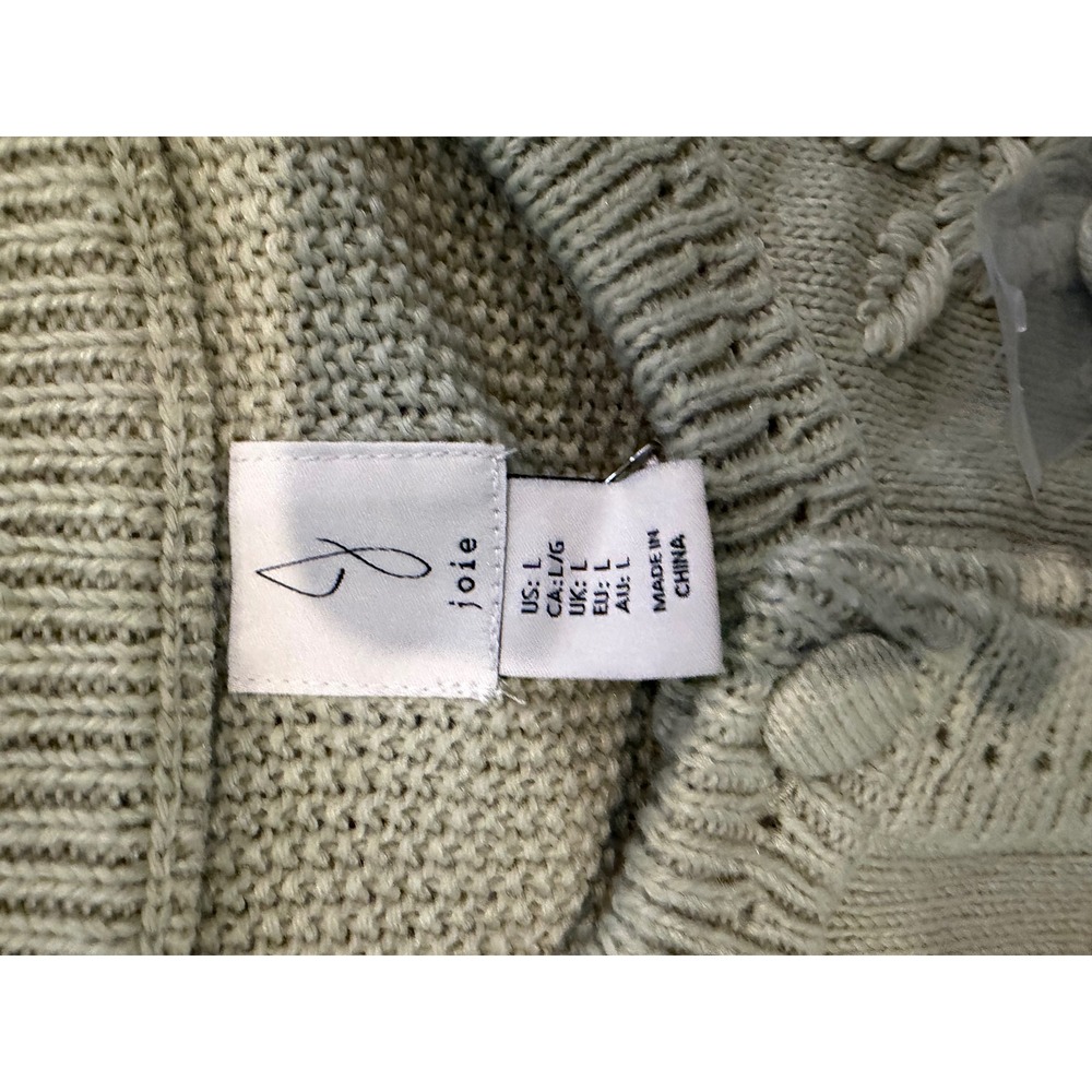 Joie Women's Large Green Embroidered Floral Cardigan Sweater Wool Blend New - Picture 4 of 7